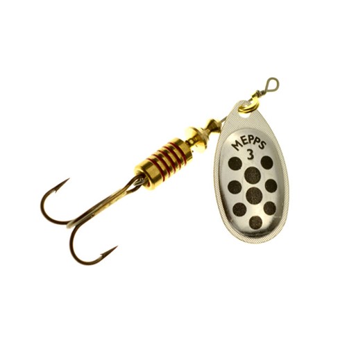 Mepps -Spinner  Aglia Decorees Silver/Black Dots - No. 2