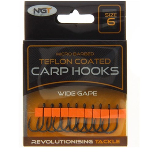 NGT - Teflon Coated Micro Barbed Wide Gape - 6