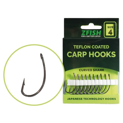 ZFish - Teflon Hooks Curved Shank Size 6