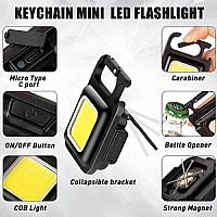 Mini επαναφορτιζόμενος φακός LED μπρελόκ