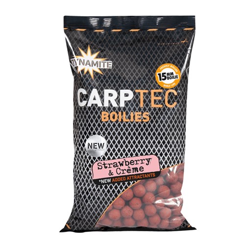Dynamite Baits - Carptec Strawberry & Crème Boilies 1.8Kg 15mm
