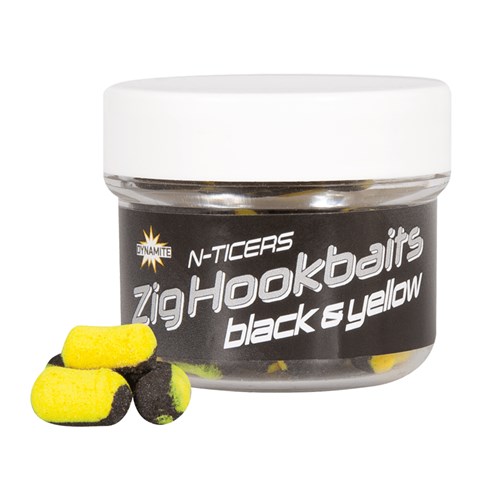 Dynamite Baits - N-Ticers Zig Hookbaits Black & Yellow 12x6mm