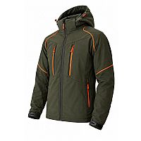 Μπουφάν Softshell Κυνηγιού Χακί με Πορτοκαλί Λεπτομέρειες
